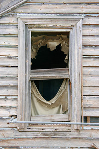 Old window frame in a Peake house, Mallee, South Australia