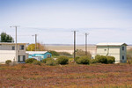 Shacks at Milang with Lake Alexandrina in background