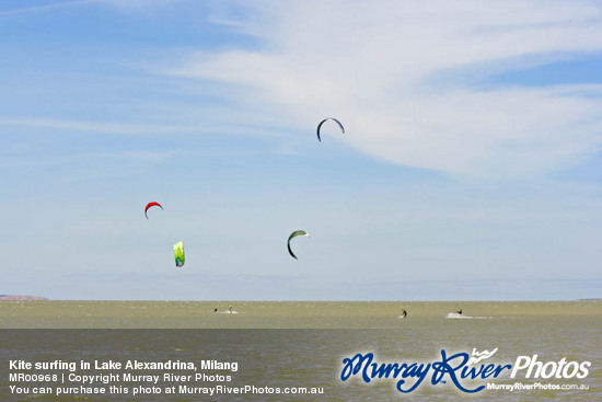 Kite surfing in Lake Alexandrina, Milang