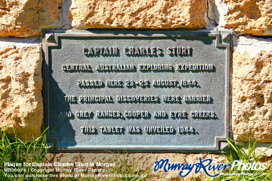 Plaque for Captain Charles Sturt in Morgan