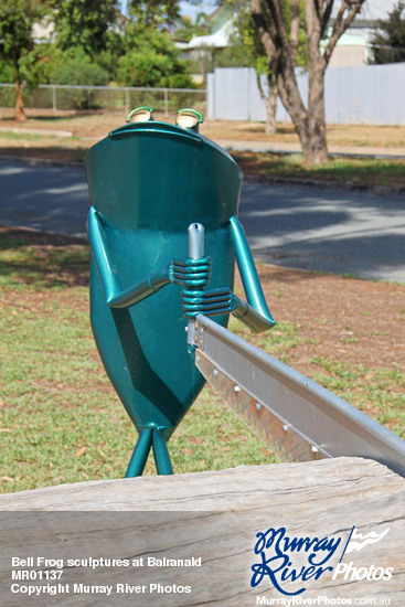 Bell Frog sculptures at Balranald