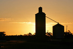 Sunset with Cowangie Silos, Mallee