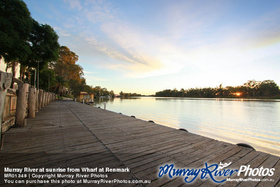 Murray River at sunrise from Wharf at Renmark