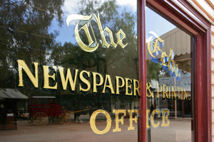 Printers and newspaper, Pioneer Settlement, Swan Hill, Victoria