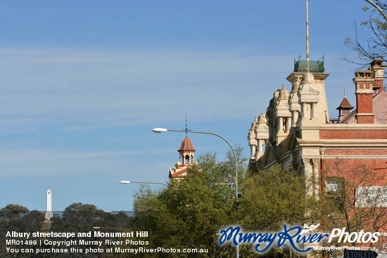 Albury streetscape and Monument Hill