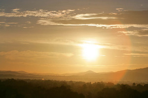 Sunrise over the foothills of Albury, New South Wales