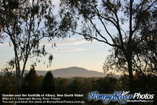 Sunrise over the foothills of Albury, New South Wales