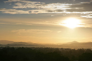 Sunrise over the foothills of Albury, New South Wales