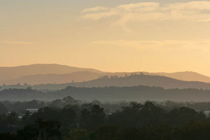 Sunrise over the foothills of Albury, New South Wales