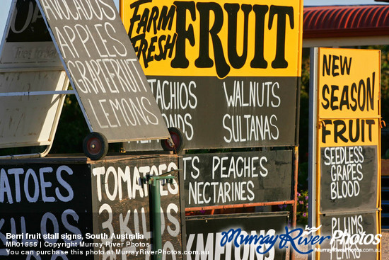 Berri fruit stall signs, South Australia