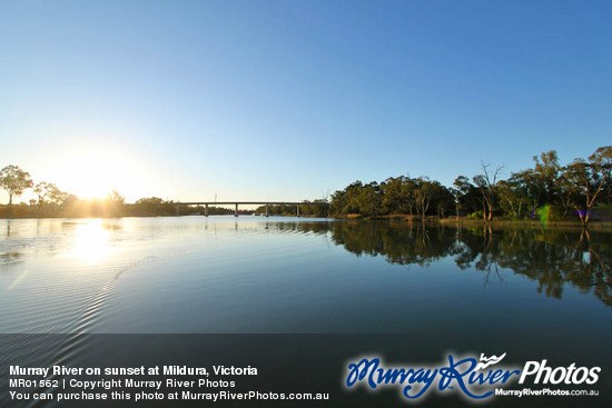 Murray River on sunset at Mildura, Victoria