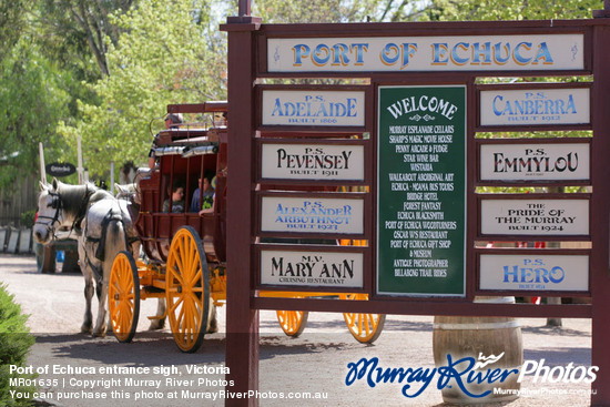 Port of Echuca entrance sigh, Victoria