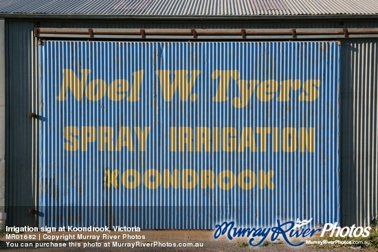 Irrigation sign at Koondrook, Victoria