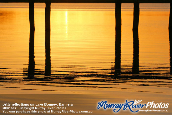 Jetty reflections on Lake Bonney, Barmera