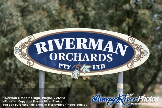 Riverman Orchards sign, Pingal, Victoria