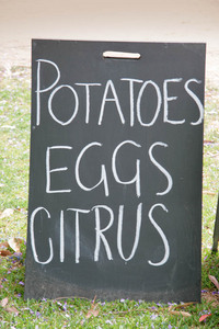 Fruit stall sign, Wood Wood