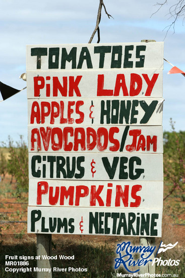 Fruit signs at Wood Wood