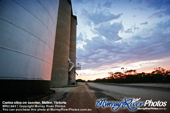 Carina silos on sunrise, Mallee, Victoria