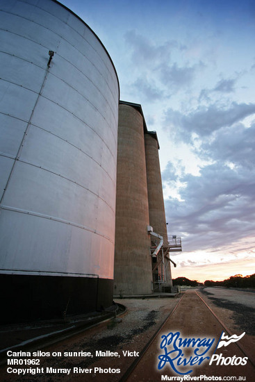 Carina silos on sunrise, Mallee, Victoria