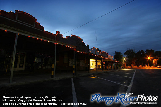 Murrayville shops on dusk, Victoria