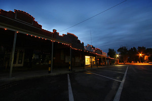 Murrayville shops on dusk, Victoria