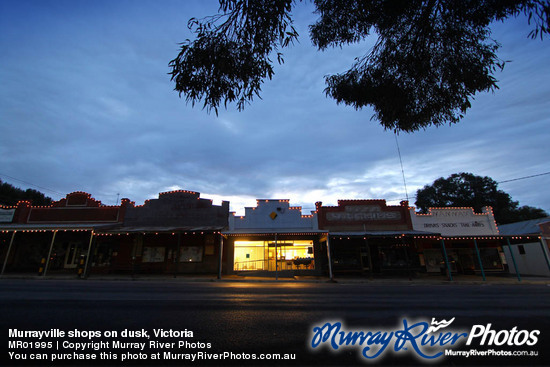 Murrayville shops on dusk, Victoria
