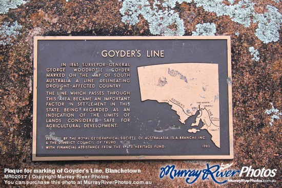 Plaque for marking of Goyder's Line, Blanchetown