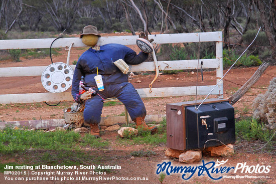 Jim resting at Blanchetown, South Australia