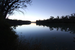 Murray River at Chowilla Station on sunrise