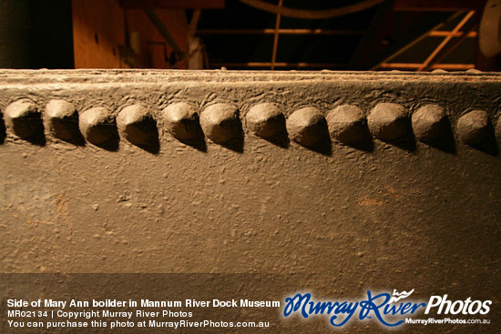 Side of Mary Ann boilder in Mannum River Dock Museum