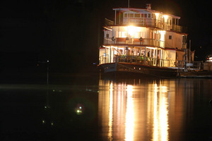 Night photo of PS Marion, Mannum, South Australia