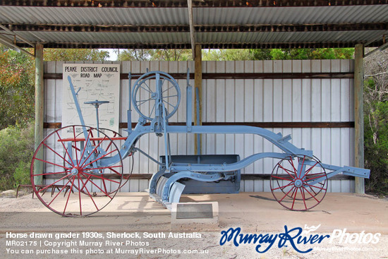 Horse drawn grader 1930s, Sherlock, South Australia