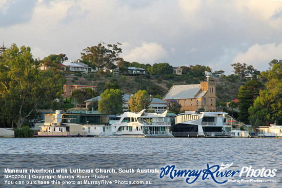 Mannum riverfront with Lutheran Church, South Australia