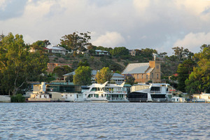 Mannum riverfront with Lutheran Church, South Australia