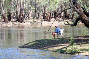 Fishing at Nyah, Murray River, Victoria