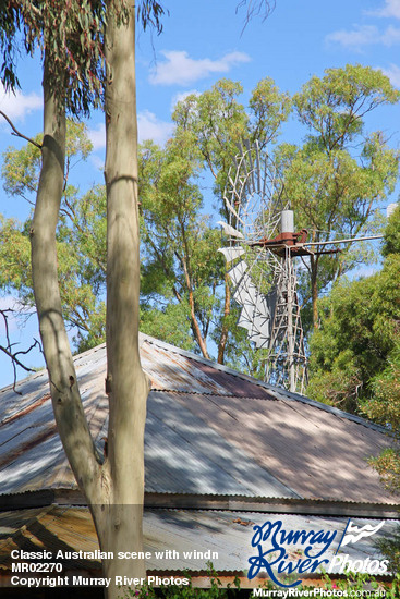 Classic Australian scene with windmill, Pioneer Museum