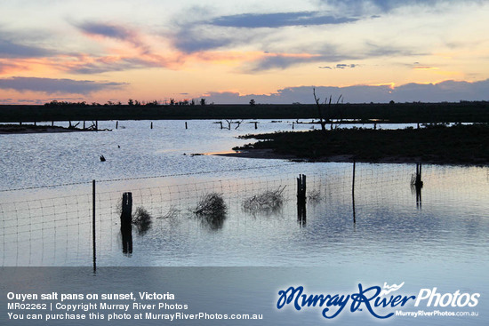 Ouyen salt pans on sunset, Victoria