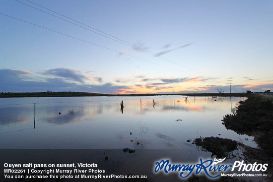 Ouyen salt pans on sunset, Victoria