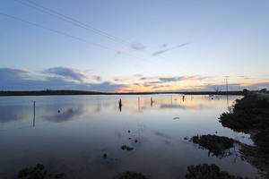 Ouyen salt pans on sunset, Victoria