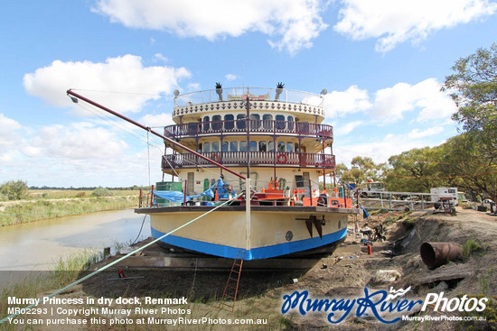 Murray Princess in dry dock, Renmark