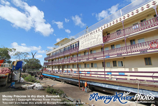 Murray Princess in dry dock, Renmark