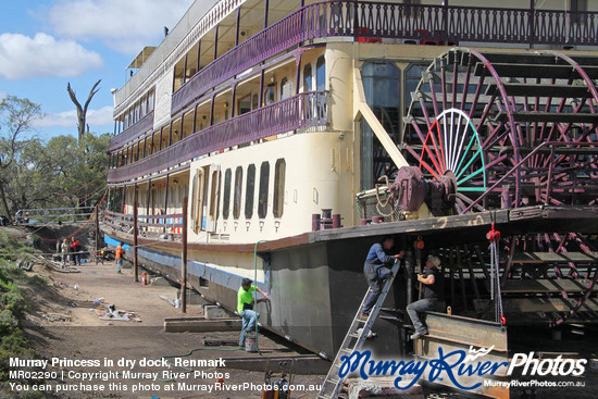 Murray Princess in dry dock, Renmark