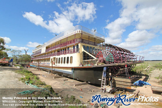 Murray Princess in dry dock, Renmark