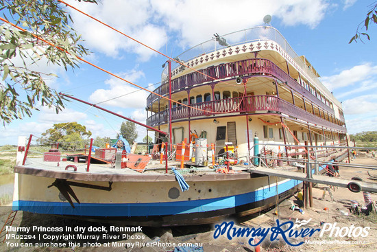 Murray Princess in dry dock, Renmark