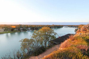 Morgan Wharf and Murray River on sunrise