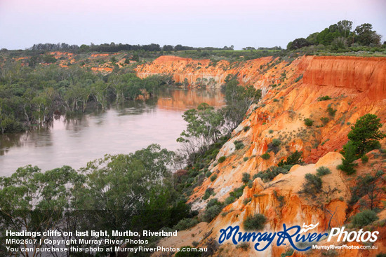 Headings cliffs on last light, Murtho, Riverland