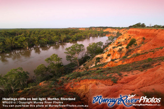 Headings cliffs on last light, Murtho, Riverland