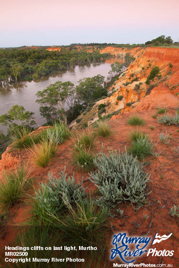 Headings cliffs on last light, Murtho, Riverland