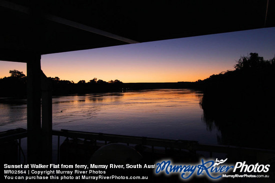 Sunset at Walker Flat from ferry, Murray River, South Australia