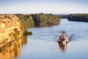 PS Marion cruising past Blanchetown cliffs